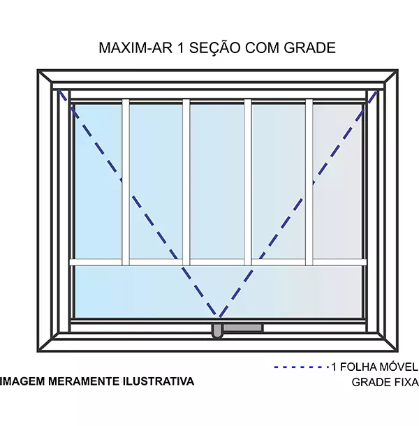 Janela Maxim-Ar 1 Seção com Grade