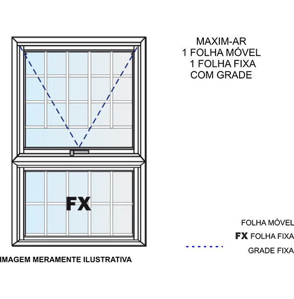 Janela Maxim-Ar Vertical com Grade